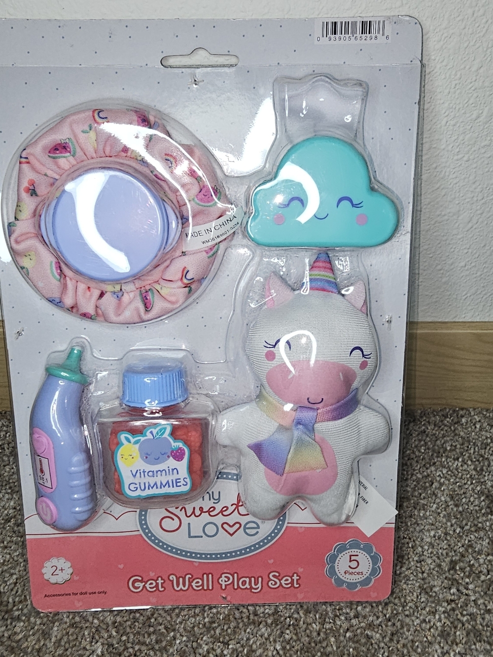 Sweet Love Get Well Play Set - Pink & Blue Unicorn Toy Set